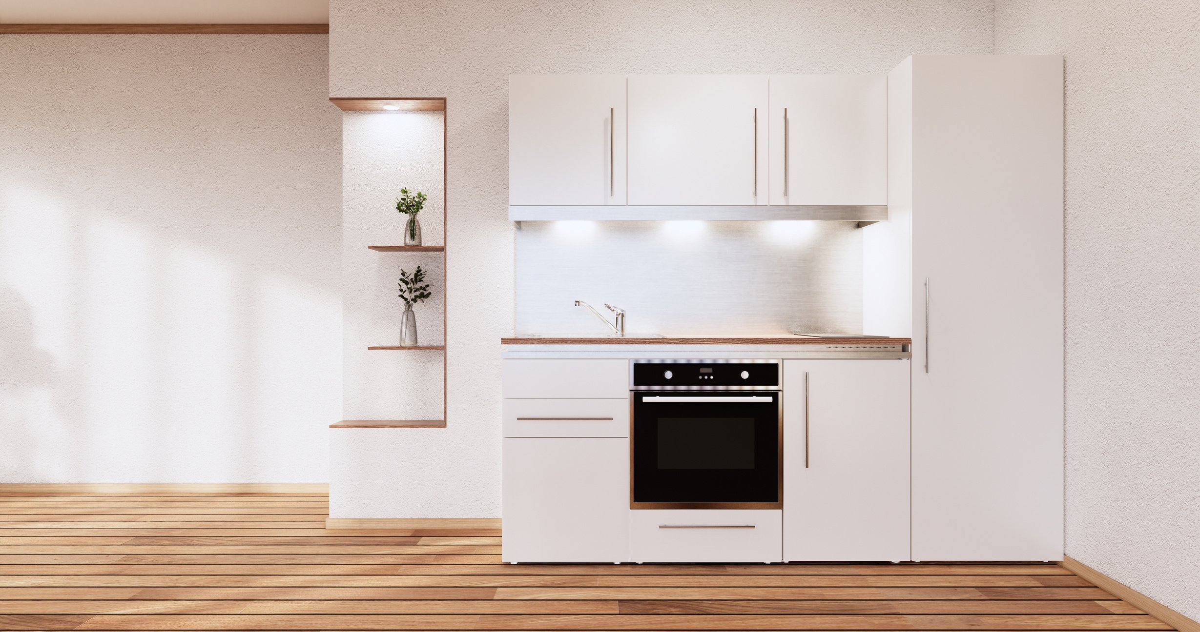 Kitchen Room Japanese Style.3D Rendering